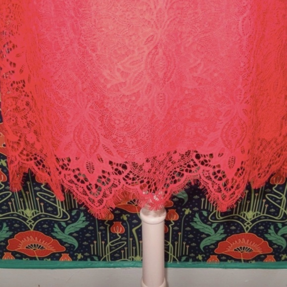 Bcbg Max Azria Daniela Dress Red Lace Bell Sleeve Mini Cocktail Nwt 2 - Picture 6 of 8